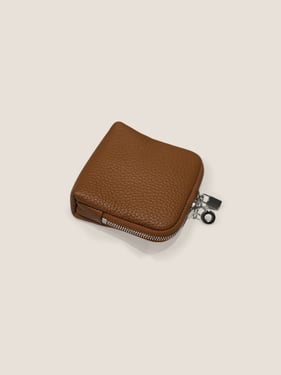 Cowhide Jewelry Pouch - Golden Brown / One Size
