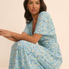 Blue Floral Atlas Midi Dress