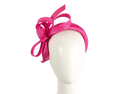 Sculpted fuchsia sinamay bow headband