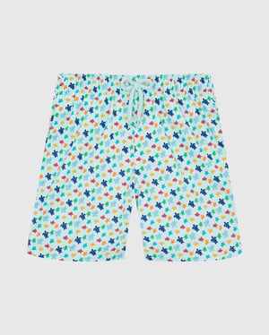 Vilebrequin - Boys Stretch Swim Shorts Micro Ronde Des Tortues Rainbow - Swimwear - Jirise - Blue - Size 14
