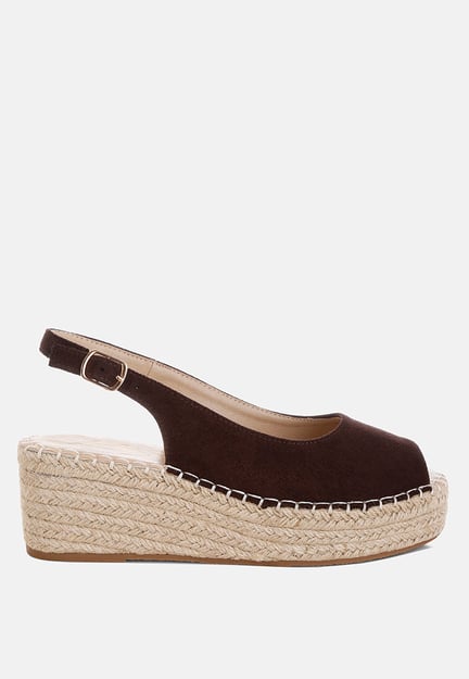 Georna Peep-Toe Espadrille Wedges