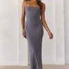 BASE Smoothing Thin Strap Maxi Dress Charcoal