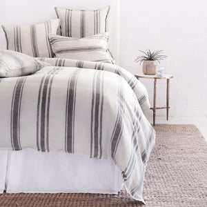 Jackson Flax / Midnight Linen King Duvet Cover