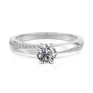 Jeulia Simple Twist Wedding Ring Sterling Silver Round Cut