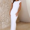 Strawberries Midi Dress White