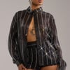 AKIRA Dance The Night Away Button Down Top | Black | Size 1X