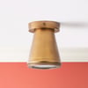 Malton flush light in antiqued brass
