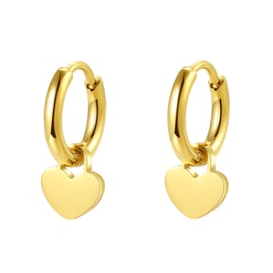 Heart Huggie Earrings Stainless Steel