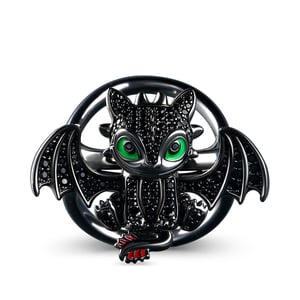 Jeulia "Flying Dragon" Movable Sterling Silver Ring