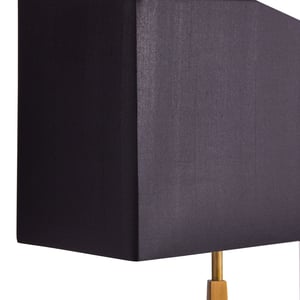 46cm rectangular half lampshade in raven dupion silk with gold interior