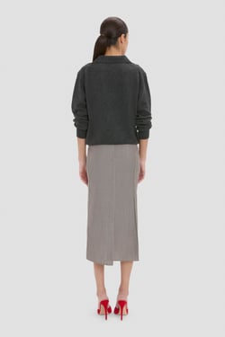 Victoria Beckham Pressed Skirt In Ore - 14 - Womens