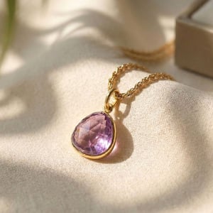 Statement Gold Vermeil Plated Alexandrite June Birthstone Crystal Rope Necklace