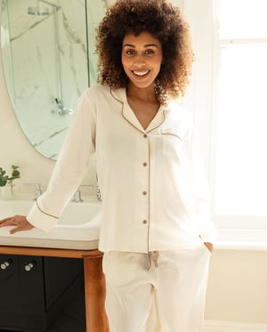 Womens Hotel Pyjamas Cream - 18