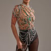 AKIRA Dancing Queen Rhinestone Chain Top