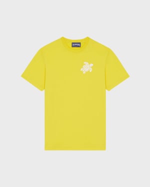 Vilebrequin - Men Organic Cotton T-shirt Big Turtle Embroidery - Tee Shirt - Partisol - Yellow - Size XXXL