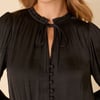 Black Long Sleeve Pleated Pilar Mini Dress