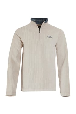 Weird Fish Newark 1/4 Zip Grid Fleece Ecru Size M