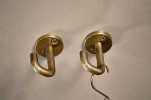 nkuku Aniko Iron Ceiling Hook Set Of 2 | Storage | Brass