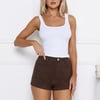 Model Off Duty Suede Shorts Brown