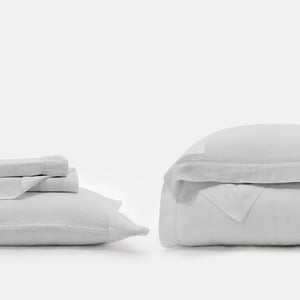 Signature Bedding Set Twin XL Calacatta Gray Beach House Linen , Luxury Organic Bedding and Sheet Sets , PROSSIONI