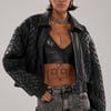 AKIRA Keep It Lowkey Patchwork Bomber Jacket | Black | Size 1X