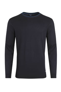 Weird Fish Noah Crew Neck Fine Knit Jumper Midnight Size L