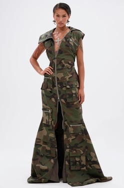 AKIRA Now You See Me Camo Print Maxi Dress | Size 1X