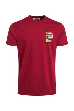 Weird Fish Beer Offisher Back Print Artist T-Shirt Garnet Size XL