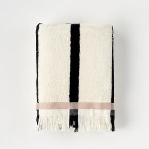 Ella Striped Cotton Hand Towel - Cream