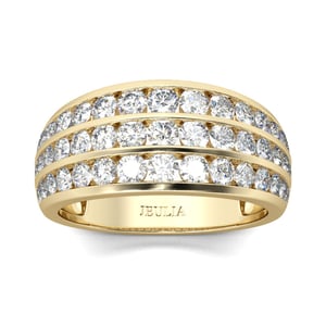 Jeulia Channel Set Round Cut Sterling Silver Women's Band
