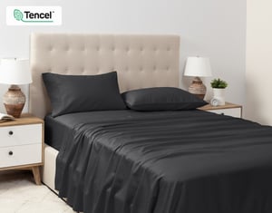 QE Home 500TC Eucalyptus Luxe TENCEL™ Lyocell Sheet Set Sheet Set in Black Pearl, Twin