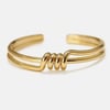 Gold Cuff Bangle Bracelet - Open Cuff Spiral Bracelet - Gold
