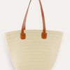 Flat Strap Trapezoid Tote - Beige / One-Size