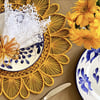 Daisy Handwoven Iraca Placemat - Solid Color / Yellow