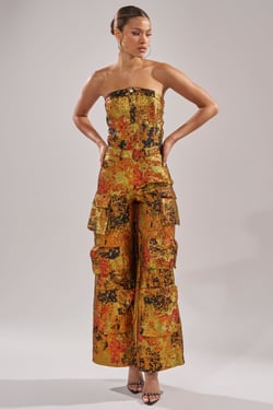 AKIRA Nikki Brocade Jumpsuit | Size 1X