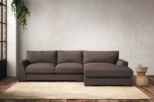 nkuku Guddu Right Hand Chaise Sofa | Make To Order | Medium | Recycled Cotton Mocha