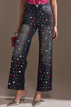 AKIRA Jewelers Row Rhinestone Denim Jeans | Size 2X