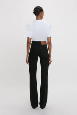 Victoria Beckham Julia Stretch Jean In Washed Black - 34R - Womens