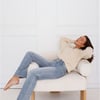 Snowfall Knitted Half Zip Sweater Cream