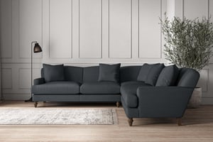 nkuku Deni Large Corner Sofa | Make To Order | Recycled Cotton Mercury | No Colour