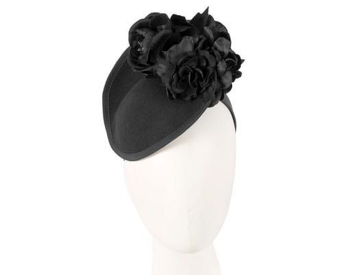 Black flower fascinator by Fillies Collection