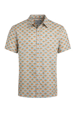 Weird Fish Faraway Organic Cotton Printed Shirt Caramel Size 5XL