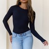 BASE Contour Simple Long Sleeve Top Black