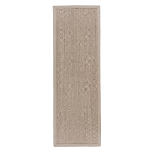 Sisal Light Beige with Sand Border Runner - 67x200cm