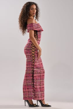 AKIRA Just A Girl Tweed Maxi Dress | Size 2X