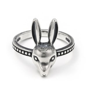Jeulia "Punk Style" Rabbit Sterling Silver Men's Ring