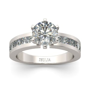 Jeulia Invisible Setting Round Cut Sterling Silver Ring