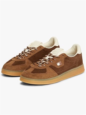 Tommy Jeans Womens The Greenwich Suede Cupsole Trainers - Dark Highland Khaki - 41