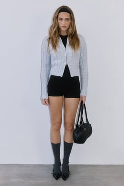 Winter Love Story Cable Knit Cardigan Grey