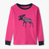 Moose Be Dreaming Raspberry Moose Kids Pajama Set